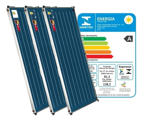 03 Placas Turbo 1,70m X 1,00m Para Aquecedor Solar - A