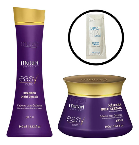 Multi Cereais Easy Nutrit Shampoo Máscara Amostra - Mutari