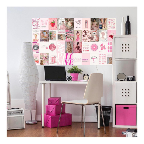 50 Unidades De Tinta Rosa Tranmin Para Colagem De Parede, Ki