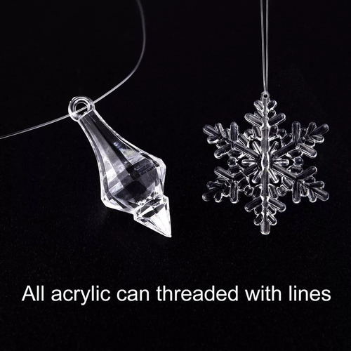 85 Piezas De Adornos De Copos De Nieve Acrílicos For Decora