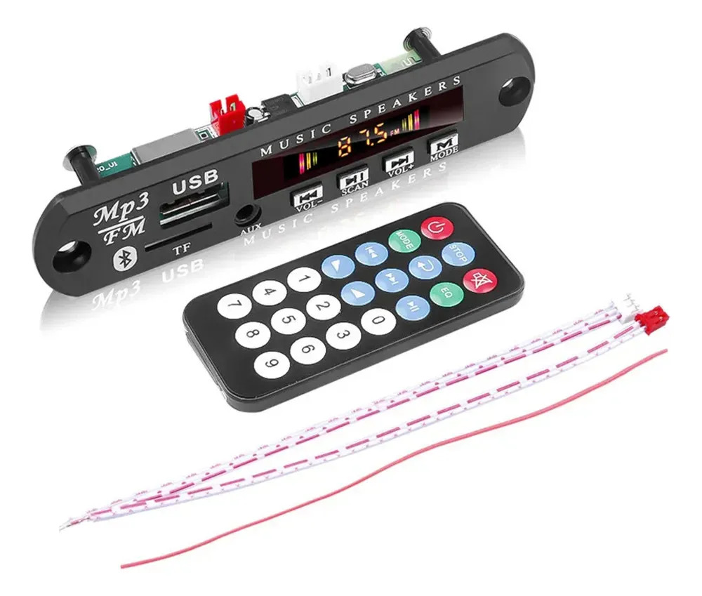 Módulo Reproductor Mp3 Bluetooth Usb/tf/fm/aux Color Negro