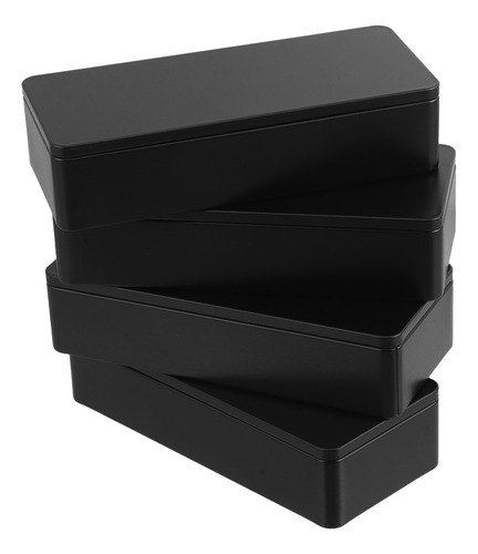 Caja Rectangular De Almacenamiento De Té De Hojalata De 4 Pi