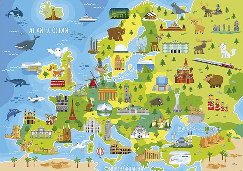 Imagen 3 de 7 de Puzzle 150 Piezas Mapa Europa Rompecabezas Didactico Educa ®
