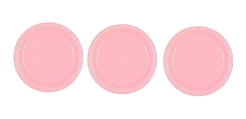 60 Platos Rosa Extragrande 10in Alimento Trinche Plástico Am