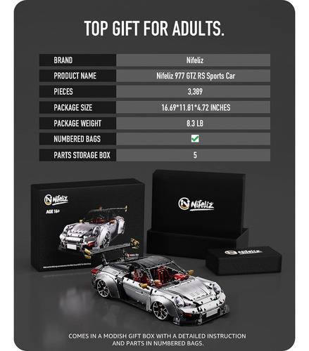 Nifeliz Sports Car 977, Gtz Rs Racing Model Toy, Collecti...