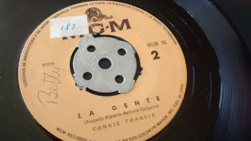 Vinilo Single De Connie Francis - Gracias( F118