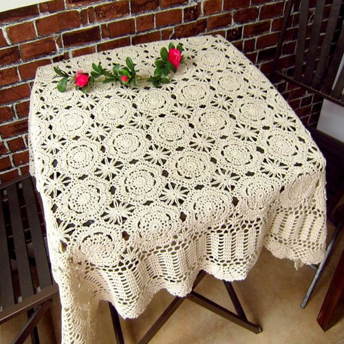 Mantel De Mesa Table Runner, De Ganchillo, Encaje, Funda De