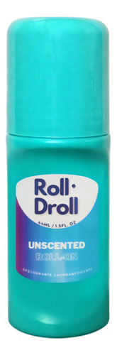 Desodorante Roll-on Unscented Azul Roll Droll 44ml