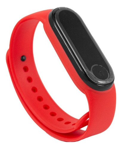 Reloj Smart Band Mod M6 Only Pasos Cardio Notificaciones Caja Negro Malla Rojo