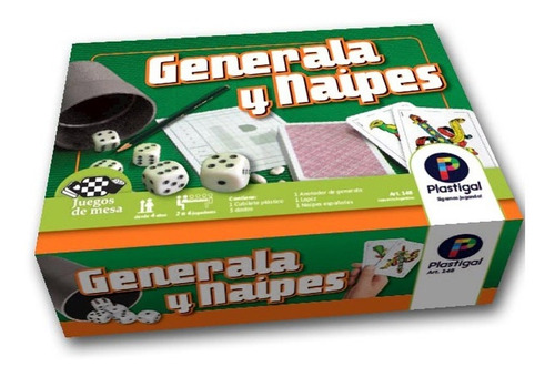 Juego De Mesa Generala Y Naipes Españoles Cartas Plastigal