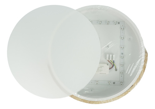 Plafon Led 24w Techo Madera Redondo Lampara Lumie Frio Estructura Luz Fria