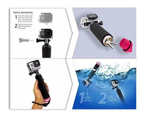 Soporte Flotante Para Camara Gopro Hero ( Rosa )