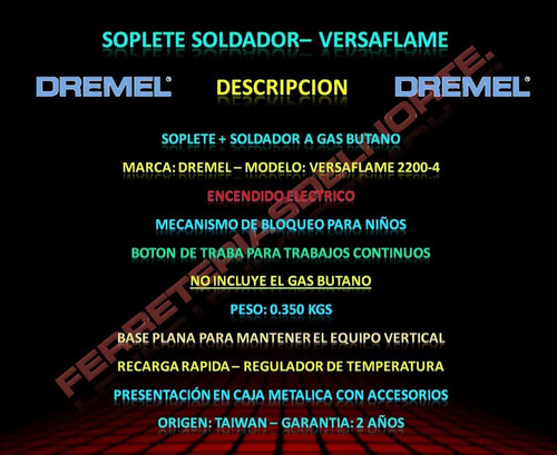 Imagen 6 de 9 de Dremel Versaflame Caja Metal - Fdn Pp