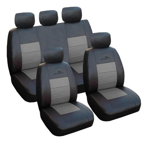 Fundas Cubre Asiento Auto Eco Cuero Acolchada Gris Dinamic