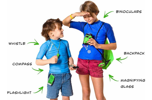 Kid Explorador Kit Binocular Compás De La Linterna De La Lup