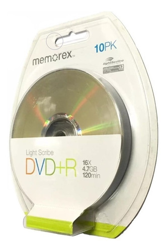 Dvd+r Memorex Lightscribe 16x 4.7gb Crea Tu Estilo Pack X 10