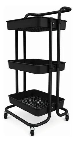 Fruteira de Chão 3 Cestos 79cm de altura com Rodinhas para Cozinh...
