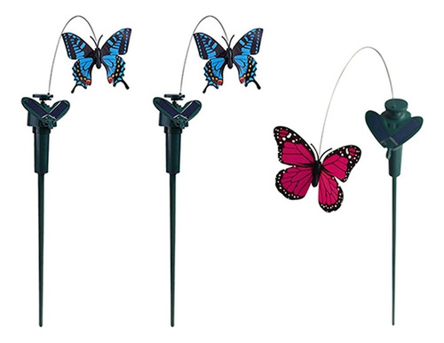 3 Unids Hermosa Mariposas Decorativas 3d Estacas Energía