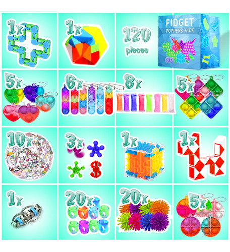 Juego Mozaci De Fidget Toys, Paquete De 120 Unidades, Para N