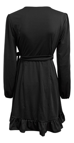 Mz Vestido De Manga Comprida Com Decote Em V E Alças Soltas