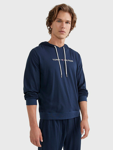 Pijama Polerón Con Logo Hombre Tommy Hilfiger Azul