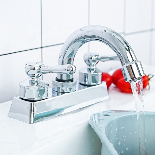 Llaves Lavabo Grifo Baño Mezcladora Acero Inoxidable Cromado Color Plateado