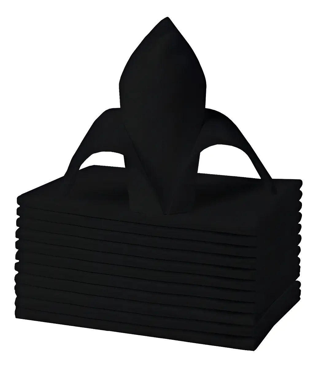 Servilletas De Tela Colores 40x40 Cm Luxor Paquete 20 Piezas Color Negro Lisa