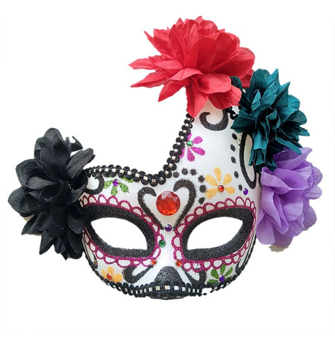 Máscara Mask  Halloween Con Flower Ghost Día De Muertos