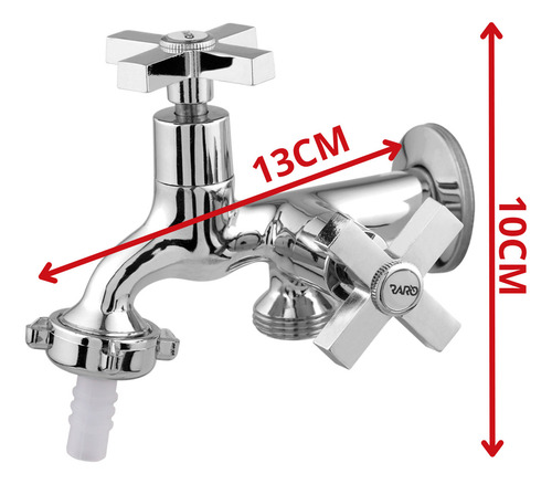Torneira Dupla Raro Metais Máquina De Lavar Multifuncional 100% Metal Duas Saidas Multiuso Tanque