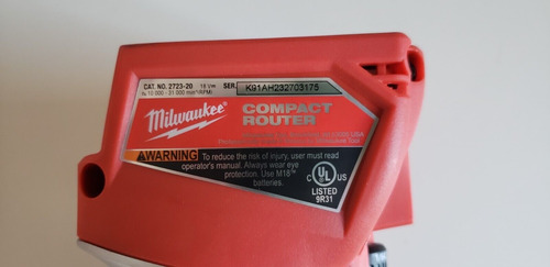 Router Milwaukee 2723-20 Inalámbrico 1.25hp Batería De 18v