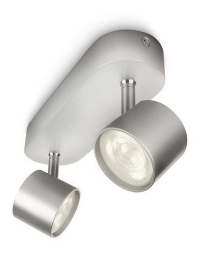 Imagen 2 de 5 de Spot 2 Luces, Base Ovalada En Aluminio 2x4w - Philips Ph5014