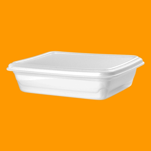 Imagem 5 de 8 de Bandeja Isopor Retangular 500ml C/ Tampa Com 100 Uni - Dm7