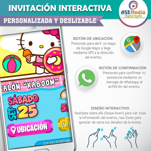 Invitación Digital Pdf Botones Confirmación Y Ubicación