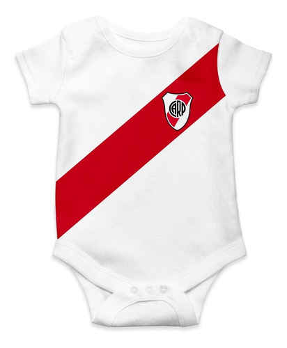 Body Para Bebé Personalizado River Camiseta Algodón Blanco