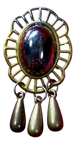 Prendedor Vintage Con Colgantes Dorado (Usado)
