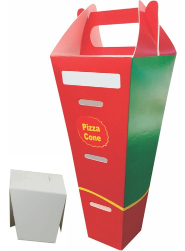 100 Pçs Caixa Embalagem Delivery Pizza Cone 1