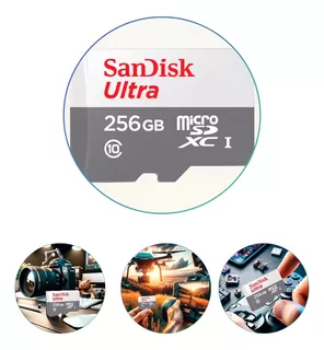 Cartão Memória Original Sandisk Micro Sd 256gb Ultraclasse10