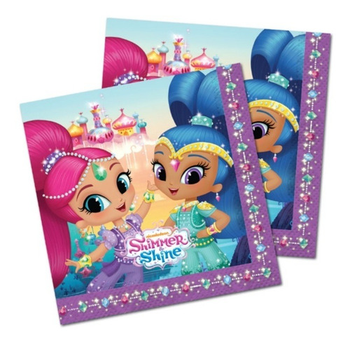 Pack Shimmer & Shine Decorativo Cotillón Cumpleaños Niñas 