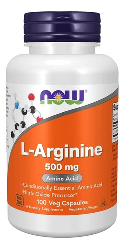 L-arginina 500 Mg 100caps, Now,