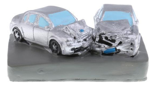 Escena Del Accidente Automovilístico De Resina 8.8x7x3.6cm