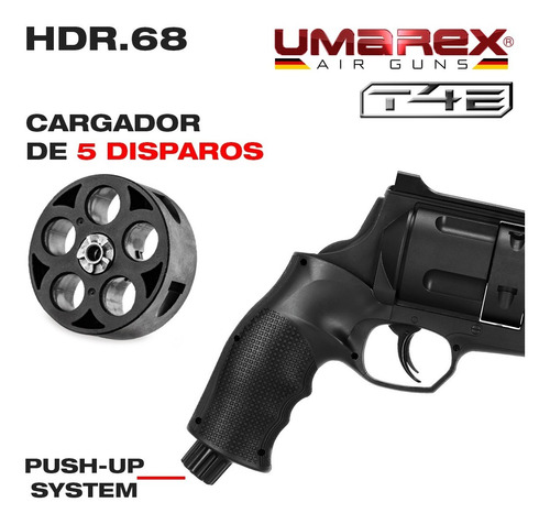Imagen 3 de 10 de Pistola Revolver Disuasiva Co2 Hdr 68 Defensa Umarex