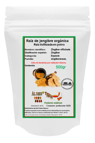 Jengibre, Cúrcuma Y Canela En Polvo 500gr C/u Orgánico