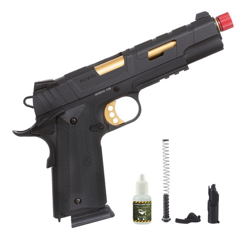 Pistola Airsoft 1911 Gbb Gold Metal Blowback Rossi 6mm