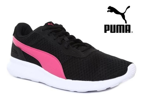 tenis puma negro con rosa