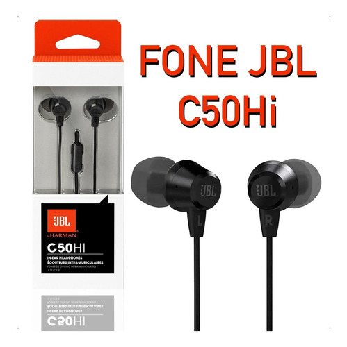 Fone De Ouvido In-ear C50hi Com Microfone P2 Preto Jbl Cor da luz n/a