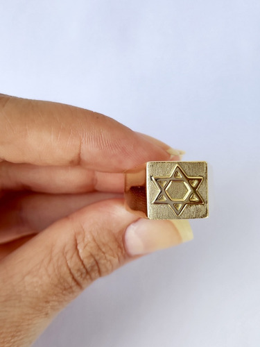 Anel De Ouro 18kl/750 Estrela De Davi Frete Grátis 6 Gramas