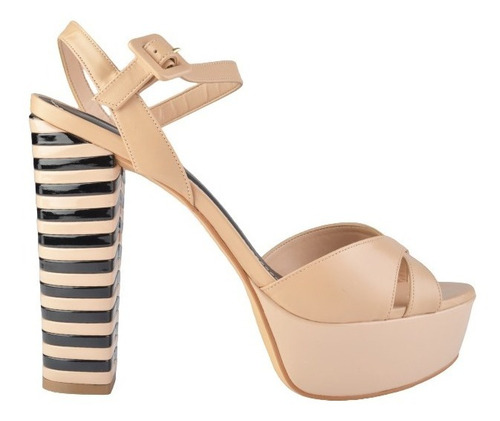 Sandalias Zuecos De Cuero Mujer Beige - Versalles - Ferraro