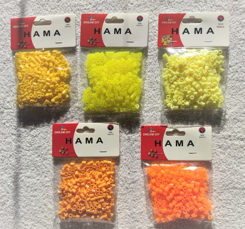 Repuesto Hama/arktal/perler Beads Amarill 3500 Pcs 10 Bolsas