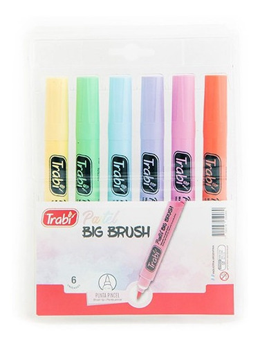 Marcadores Trabi Punta Pincel Grandes Big Brush Pastel X6