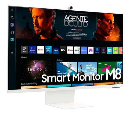 Monitor inteligente Samsung 32 Ultrawide Uhd Va 4k LS32BM801ul, color blanco, 110 V/220 V